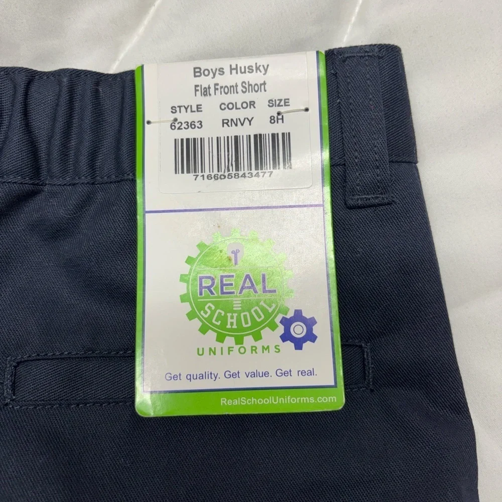 Real School Uniforms Stylish Kids Navy Blue Shorts- 8H Husky